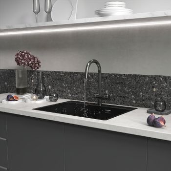 Кухонная мойка Reflexion Iseo RX2265BL оружейная сталь — фото 313, Кухонные мойки