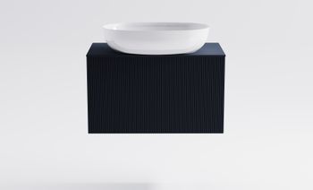 Тумба М-40 Slim 80см 1ящ RAL7024 мат./волна, раковина Атрия бел гл, столешница Solid в цвете 4631177716003 — фото 1, Тумбы с раковиной