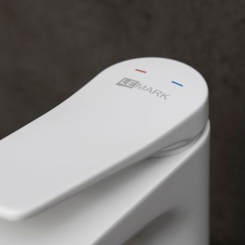 Bronx Смеситель для умывальника средний, монолитный, белый, LM, LM3737MW — фото 3, Смесители для раковины