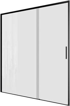 Душевая дверь Aquanet Pleasure Evo 160 AE65-N160-BT профиль черный, прозрачное стекло — фото 2, Душевые двери в нишу