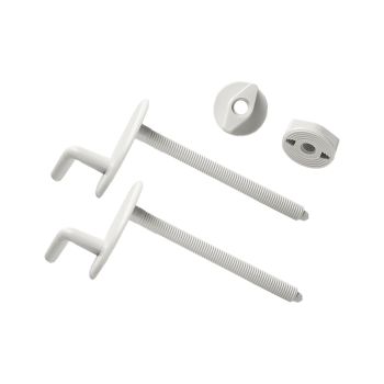 Комплект крепления сиденья IDDIS Optima Home 2 крючка смещенные пластик (937EC201SK) — фото 1, Комплектующие для туалета