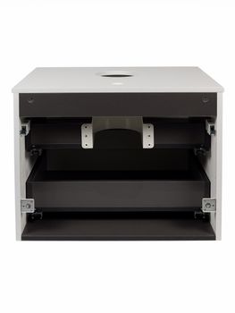 BOND Cube T55605 Тумба со столешницей подвесная белая матовая без раковины — фото 8, Тумбы под раковину