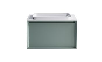 Тумба Фрейм 70 с 1ящ NCS S 3005-b80g мат. с раковиной Антарес бел гл.и столешницей Solid бел гл. 4631177713743 — фото 1, Тумбы с раковиной