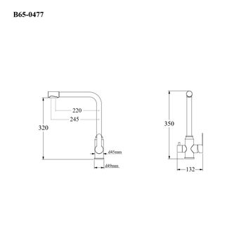 BOND Smart B65-0477 Смеситель для кухни под фильтр с краном для питьевой воды, графитовый цвет — фото 26, Смесители для кухни