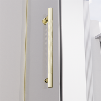 Душевая дверь распашная Veconi Premium Alassio G, 1200х2000, брашированное золото, стекло прозрачное осветленное AL-120-00-G-C4 — фото 2, Распашные душевые двери