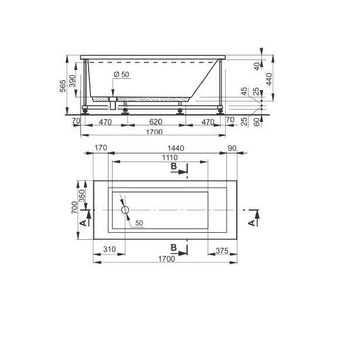 Veedi Ванна акриловая Anica 170х70 13017070 — фото 3, Акриловые ванны