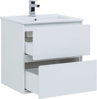 Тумба под раковину Aquanet Милан 65 белый глянец 00339965 — фото 4, Тумбы под раковину