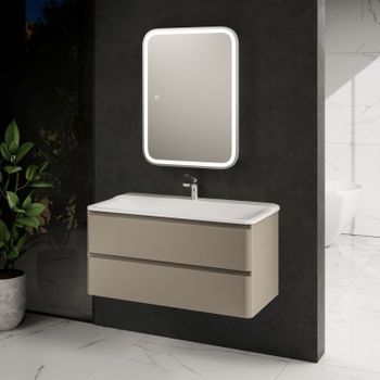 AQM900410BR "S4" тумба под умывальник подвесная 100 см., цвет бежевый. AQM900410BG — фото 4, Тумбы под раковину