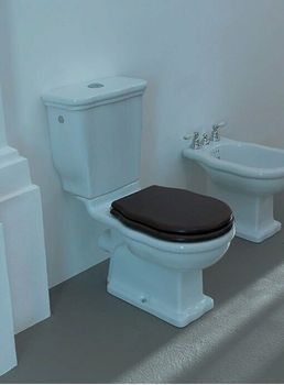 Сиденье с крышкой Artceram Hermitage с плавным опусканием цвет грецкий орех/золото HEA004 73 — фото 1, Сиденья для унитаза