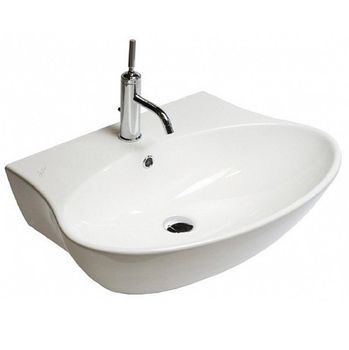 Раковина HATRIA NIDO YXEL01 накладная с одним отверстием с переливом цвет белый — фото 1, Раковины