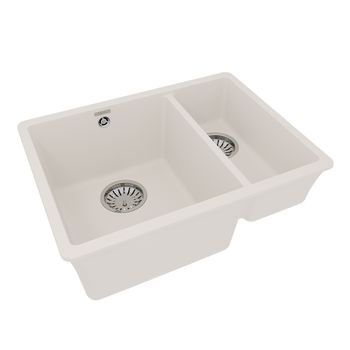 Кухонная мойка Lemark SINARA 550.2-U подстольного монтажа с доп.чашей из кварцгранита, Жасмин 9910082 — фото 1, Кухонные мойки