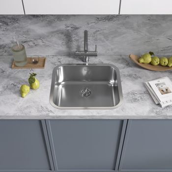 Кухонная мойка Reflexion Iseo RX2265BL оружейная сталь — фото 391, Кухонные мойки