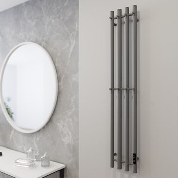 Полотенцесушитель Проксима Круг (электро.) 21х120 (скр.монтаж, унив.подкл., Графит), Альтасан ПроксимаКругСП21120Г — фото 2, Полотенцесушители