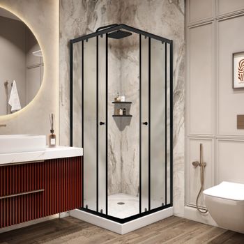 Уголок ZFQ81B душевой PARLY с поддоном (80х80х190) — фото 1, Душевые уголки