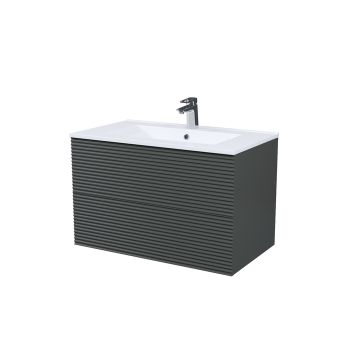 Тумба с умывальником подвесная IDDIS Bild 80 см, темно-серый (BIL80G0i95K) — фото 2, Тумбы с раковиной