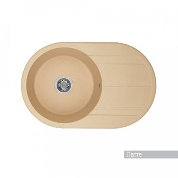 Мойка для кухни Амира 780x500x211 мм, круглая с крылом, латте 1A712932AI260 — фото 1, Кухонные мойки