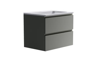 Нижний шкаф Альфа 70 с 2 ящиками серо-бежевый (NCS S 3502-Y матовый) + Раковина "Альфа 70" 03060004ncss3502-y+04010006 — фото 3, Тумбы с раковиной