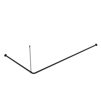 Угловой карниз для ванной комнаты, 90-180 см, черный, IDDIS, 060A200i14 — фото 2, Карнизы для ванной