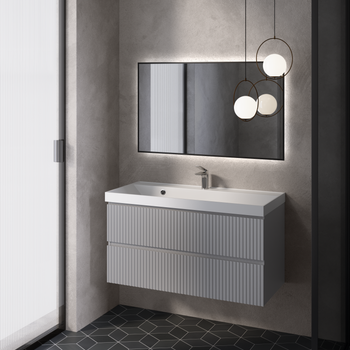 Товар: AQM900110GM "S1" тумба под умывальник подвесная 100 см., цвет серый. - фото 4 AQM900110GM "S1" тумба под умывальник подвесная 100 см., цвет серый. — фото 4, Тумбы под раковину