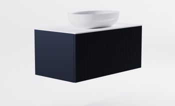 Тумба М-40 100см 1ящ цв RAL7024 мат./волна, раковина Атрия бел гл., столешница Solid бел гл. 4631177713309 — фото 4, Тумбы с раковиной