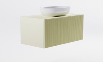 Тумба М-40 90см 1ящ RAL1013 мат./волна, раковина Атрия бел гл, столешница Solid в цвете 4631177714856 — фото 4, Тумбы с раковиной