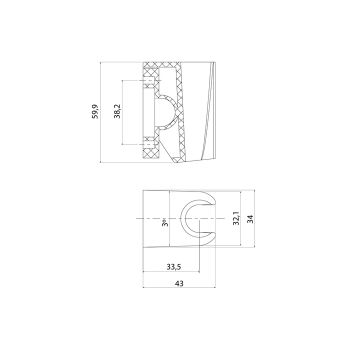 Держатель для лейки, глянцевый хром, Optima Home, IDDIS, 090CP4Fi53 — фото 1, Держатели для душа