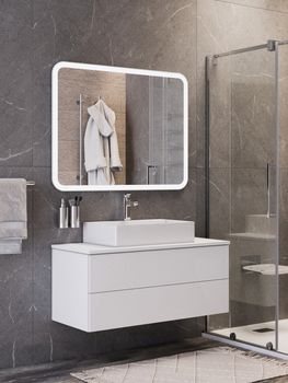 BOND M39ZE-10080 Зеркало прямоугольное 100х80см с LED подсветкой и сенсорным диммером — фото 13, Зеркала в ванную комнату