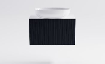 Тумба М-40 Slim 70см 1ящ RAL7024 мат./волна, раковина Атрия бел гл., столешница Solid бел гл. 4631177714504 — фото 1, Тумбы с раковиной