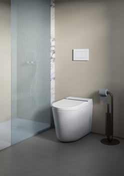 Унитаз-биде Artceram HYPE KHYV002 01 00 напольный безободковый saniglaze soft-close с пультом управления цвет белый — фото 2, Напольные унитазы