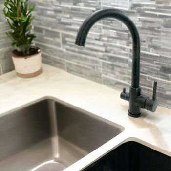 NAPOLI Смеситель д/кухни совмещенный с краном для питьевой воды, черный камень 32665 — фото 10, Смесители для кухни