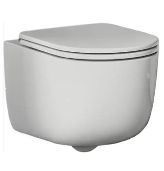 Комплект унитаз HATRIA FUTURA Y9BA01+Y9D501 подвесной безободковый слив Vortex с сиденьем с крышкой с плавным опусканием цвет белый Y9BA01+Y9D501 — фото 1, Подвесные унитазы