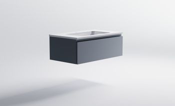 Нижний шкаф Альфа 90 с 1 ящиком серо-голубой (NCS S 3005-R80B матовый) + Раковина "Альфа 90" 03060006ncss3005-r80b+04010008 — фото 4, Тумбы с раковиной