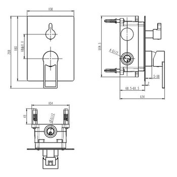 KUB смеситель скрытого монтажа (черный) 54-051-ner — фото 1, Смесители