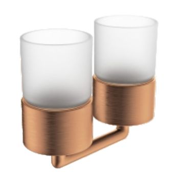 Стакан для ванной комнаты двойной Raglo R320.08.33, медь — фото 1, Стаканы для зубных щеток
