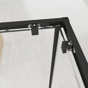 Душевой угол Veconi Evo 300 B, 1000х1000x1950, черный матовый, прозрачное стекло E3-B-100100-01-C9 — фото 3, Душевые уголки