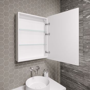 Товар: Шкаф-зеркало "МЕРКАДО-50 см" Пр. с LED подсветкой 205005 - фото 3 Шкаф-зеркало "МЕРКАДО-50 см" Пр. с LED подсветкой 205005 — фото 3, Зеркала в ванную комнату