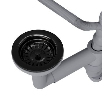 Кухонная мойка Reflexion Iseo RX2265BL оружейная сталь — фото 409, Кухонные мойки