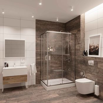 Душевое ограждение Niagara Nova NG-6610-08 (120х80х195) прямоугольник,хром,двери раздвижные,стекло прозрачное,1 место 661008111 — фото 2, Душевые уголки