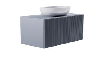 Тумба М-40 90см 1ящ NCS S 3005-R80B мат./волна, раковина Атрия бел гл, столешница Solid в цвете 4631177714849 — фото 5, Тумбы с раковиной