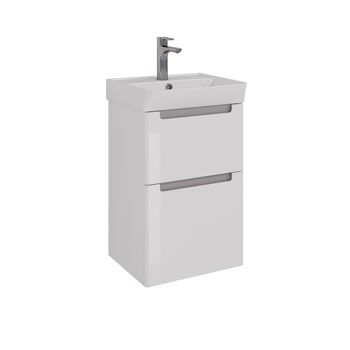 Товар: Тумба Lemark BUNO 45 см под 1 раковину, подвесная/напольная, 2 ящика, цвет планки: Серый, цвет корпу LM04B45T - фото 6 Тумба Lemark BUNO 45 см под 1 раковину, подвесная/напольная, 2 ящика, цвет планки: Серый, цвет корпу LM04B45T — фото 6, Тумбы под раковину