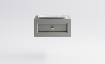 Тумба Классик 80см 1ящ NCS S 3502-Y мат., раковина Ретро бел глянц, столешница Solid в цвете 4631177715501 — фото 1, Тумбы с раковиной