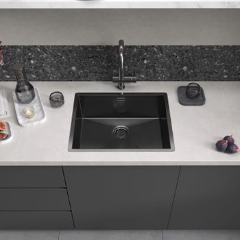 Кухонная мойка Reflexion Iseo RX2265BL оружейная сталь — фото 143, Кухонные мойки