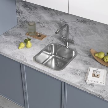 Кухонная мойка Reflexion Iseo RX2265BL оружейная сталь — фото 363, Кухонные мойки