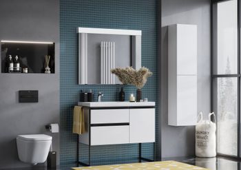 DOMI Тумба под раковину Gap Plus 100, 2 ящ., 1 дв., белый глянец, левая, ROCA 7857626806 — фото 10, Тумбы под раковину