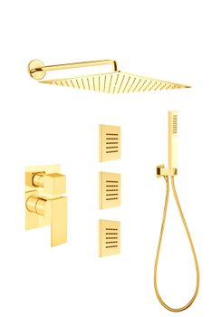 Душевая система встраиваемая Webert Pegaso PE890104010, золото — фото 1, Душевые системы