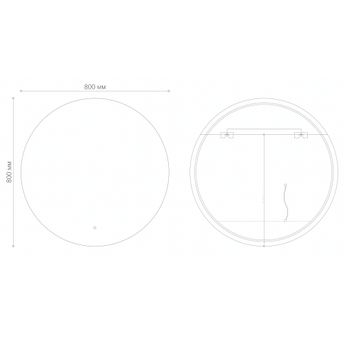 Зеркало COSMO-норма (800*800*45) LED с сенсорным выключателем и подогревом 198080 — фото 2, Зеркала в ванную комнату