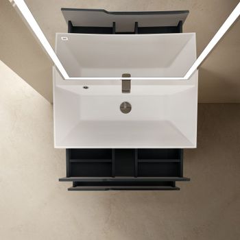 AQM900380GM "S3" тумба под умывальник подвесная 80 см., цвет антрацит. — фото 2, Тумбы под раковину