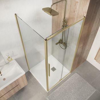 Товар: Душевое ограждение Niagara Nova NG-44-10ASG-A100SG-34 (100х100х195) квадрат,раздвижная,золото сатин,стекло прозрачное,2 места - фото 6 Душевое ограждение Niagara Nova NG-44-10ASG-A100SG-34 (100х100х195) квадрат,раздвижная,золото сатин,стекло прозрачное,2 места — фото 6, Душевые уголки