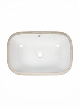 BOND S95-600 Раковина встраиваемая под столешницу 60х40х20см прямоугольная белая с переливом — фото 7, Раковины встраиваемые сверху