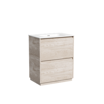 Тумба под раковину SANCOS Libra Floor напольная, 690х450х840, c двумя ящиками оснащенными доводчиками, дуб галифакс натуральный, арт. LB70FEG — фото 1, Тумбы под раковину